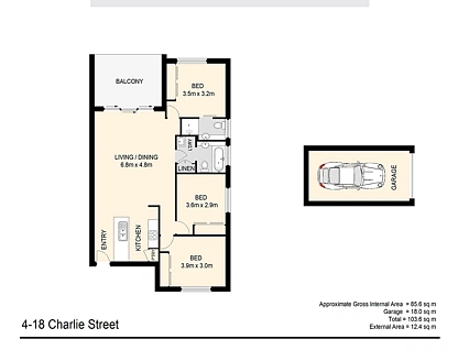4/18 Charlie Street, Zillmere, Brisbane - Northern Region , 3 rūma, 2 rūma horoi, Apartment