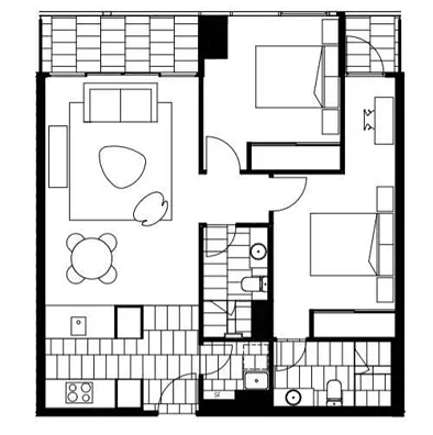 2603/155 Franklin Street, Melbourne, VIC 3000, 2 Bedrooms, 2 Bathrooms, Apartment