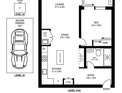 514/26A Lord Sheffield Circuit, Penrith, Outer Western Sydney, 1 chambres, 1 salles de bain, Apartment