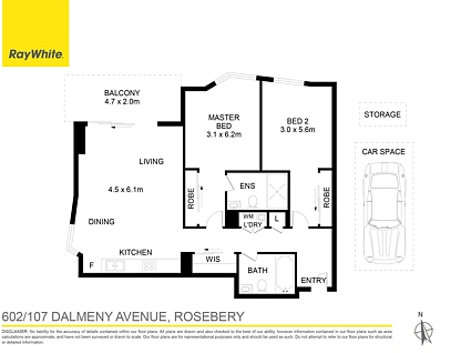 602/107 Dalmeny Avenue, Rosebery, Eastern Suburbs, 2 Bedrooms, 2 Bathrooms, Apartment
