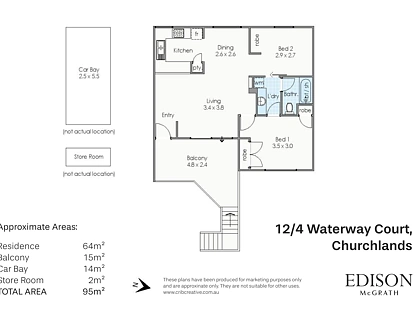 12/4 Waterway Court, Churchlands, North West Perth, 2 Kuwarto, 1 Banyo, Apartment