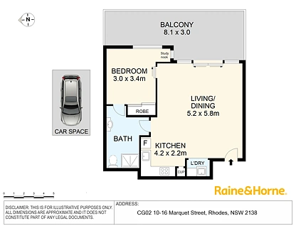 CG02/10-16 Marquet Street, Rhodes, Inner West, 1 침실, 1 욕실, Apartment