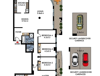 803/56A-62 Penkivil Street, Bondi, Eastern Suburbs, 4 Kuwarto, 2 Banyo, Apartment