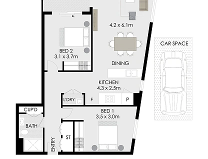 1001/2 Chisholm Street, Wolli Creek, South Western Suburbs, 2 ਕਮਰੇ, 1 ਬਾਥਰੂਮ, Apartment