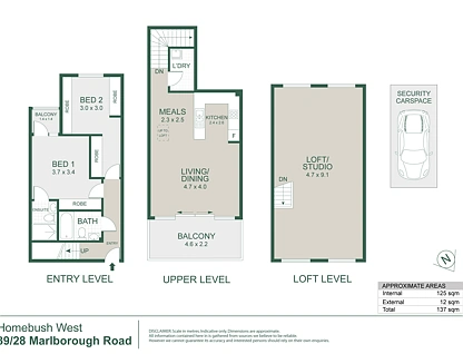 39/28-32 Marlborough Road, Homebush West, Inner West, 2 habitaciones, 2 baños, Apartment