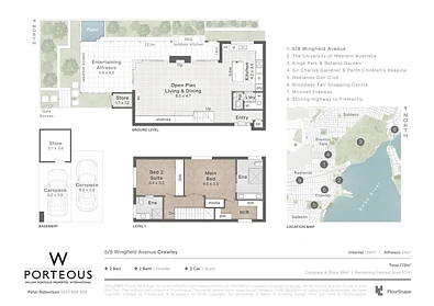 5/9-11 Wingfield Avenue, Crawley, WA 6009, 2 rūma, 2 rūma horoi, Townhouse