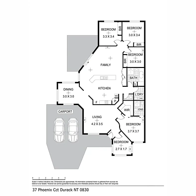 Plano ng Bahay - 37 Phoenix Circuit, Durack, NT 830