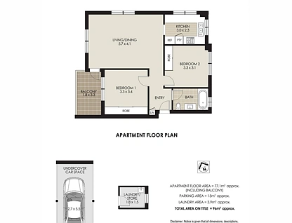 4/11 Harriette Street, Neutral Bay, Lower North Shore, 2 कमरे, 1 बाथरूम, Unit