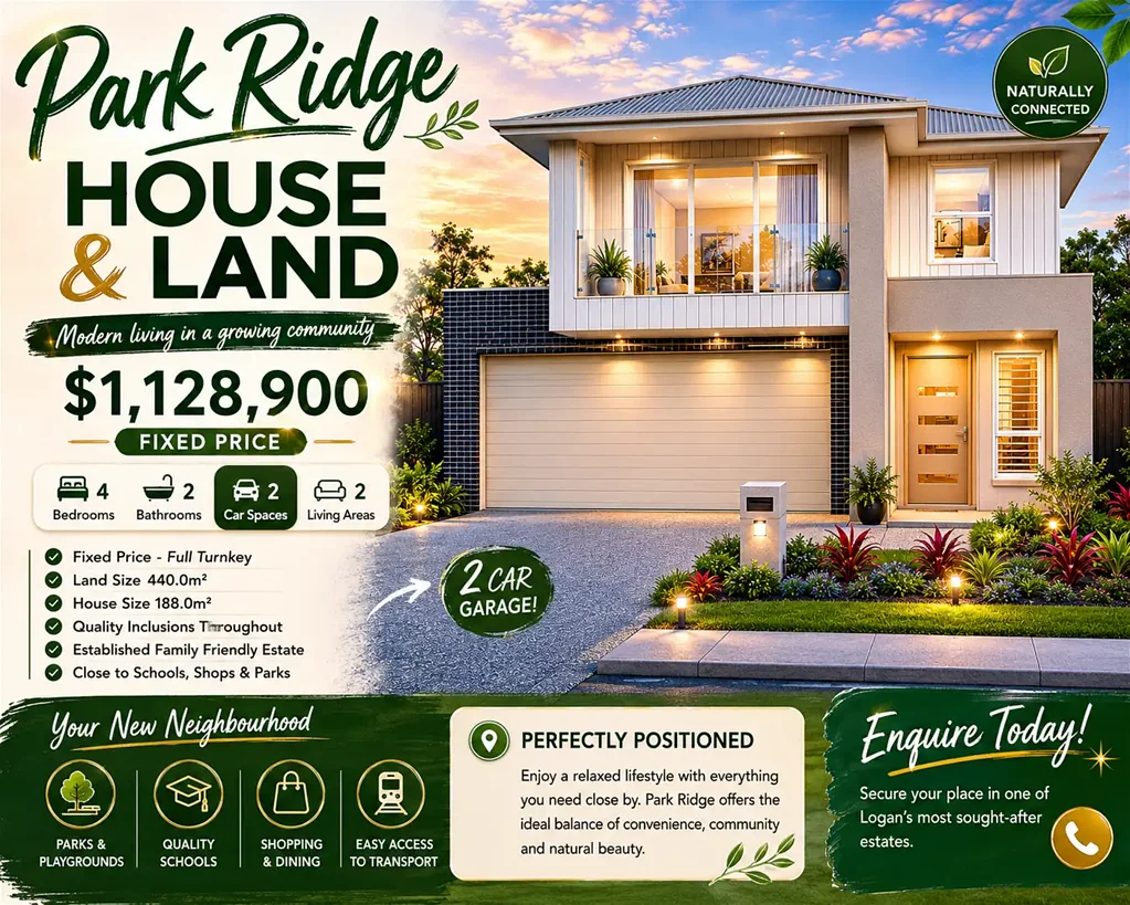 Park Ridge 4房 440㎡宽地块 现代四卧 双车库 开放式设计 石材台面 家附近学商 Big Block, Bigger Lifestyle - Modern Family Living in Park Ridge To Be Built