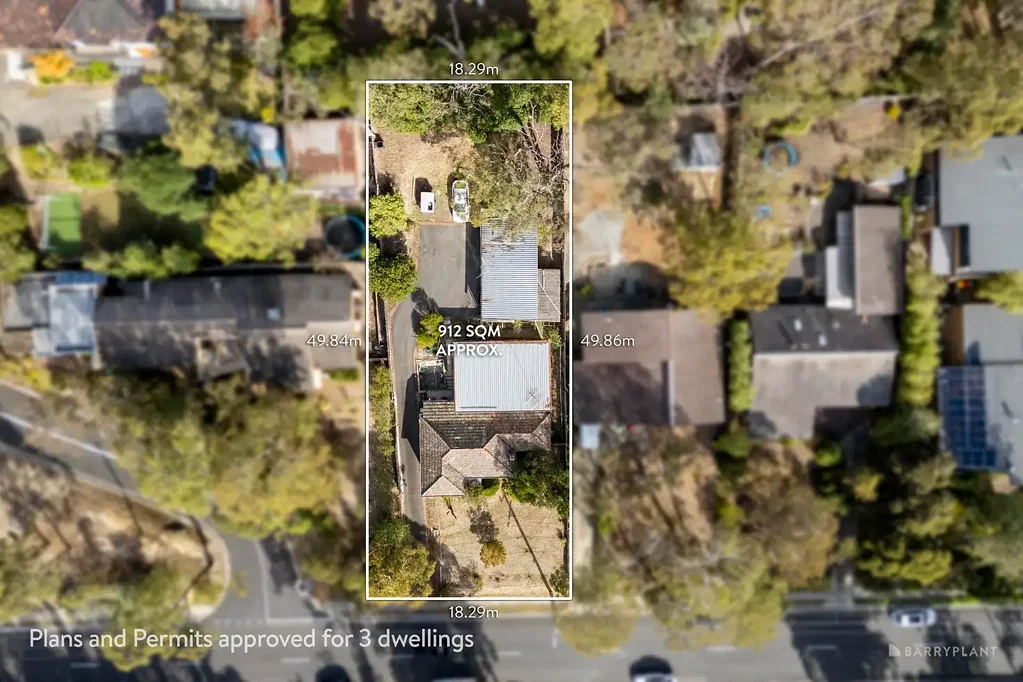Montmorency 3 Bedroom Approved Plans & Permits on Elevated 912qm