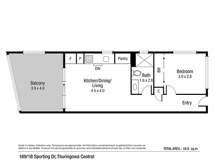 169/1B Sporting Drive, Thuringowa Central, Townsville, 1 habitaciones, 1 baños, Apartment