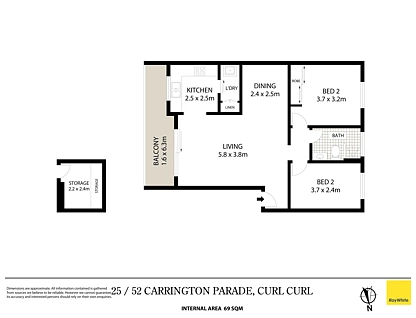 25/52-58 Carrington Parade, Curl Curl, Northern Beaches, 2 कमरे, 1 बाथरूम, Apartment