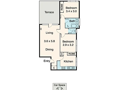 4/19 Wood Street, North Melbourne, Melbourne CBD, 2 침실, 1 욕실, Apartment