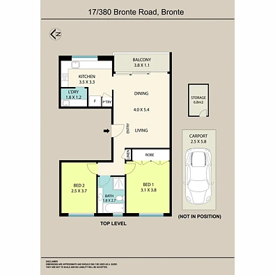 17/380 Bronte Road, Bronte, NSW 2024, 2房, 1浴, Apartment