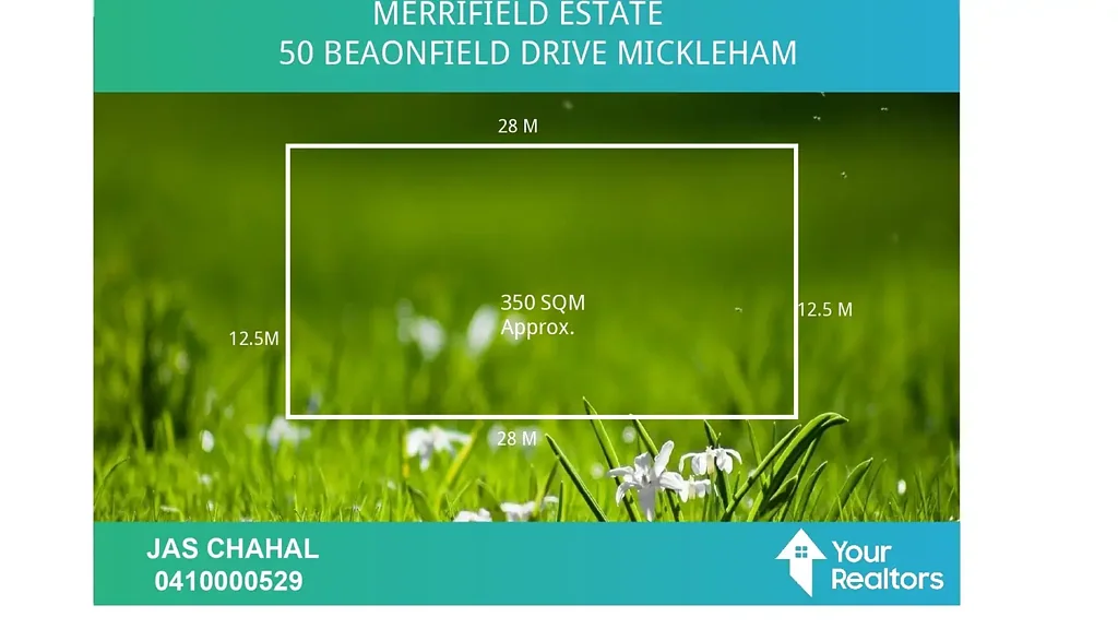 Mickleham 宽12.5米 长28米 350㎡地块 尊贵Merrifield Estate 近学校 医院 购物中心 Titled Rectangular Block ! DREAM LOCATION