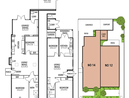 12 & 14 MacFarlan Street, South Yarra, Inner East Melbourne, 4部屋, 2バスルーム, House