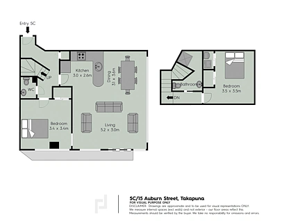 4C/15 Auburn Street, Takapuna, North Shore City, 2 ਕਮਰੇ, 1 ਬਾਥਰੂਮ, Apartment