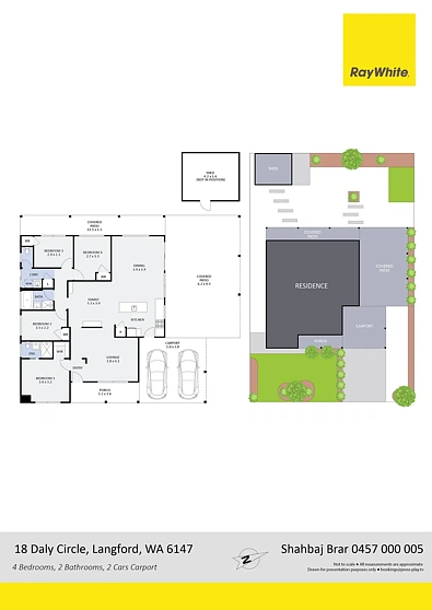 फ्लोर प्लान - 18 Daly Circle, Langford, WA 6147