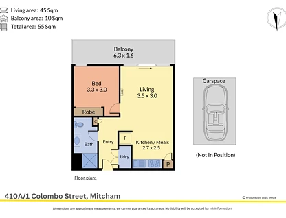410A/1 Colombo Street, Mitcham, East Melbourne, 1 રૂમ, 1 બાથરૂમ, Apartment