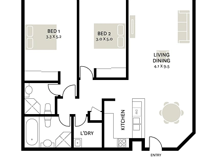 49/39-61 Gibbons Street, Redfern, Sydney CBD, 2房, 2浴, Apartment