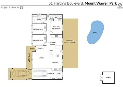 51 Harding Blvd, Mount Warren Park, QLD 4207, 3房, 2浴, House