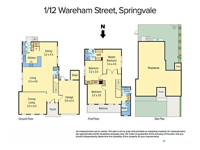 1/12 Wareham Street, Springvale, VIC 3171, 3房, 2浴, Townhouse