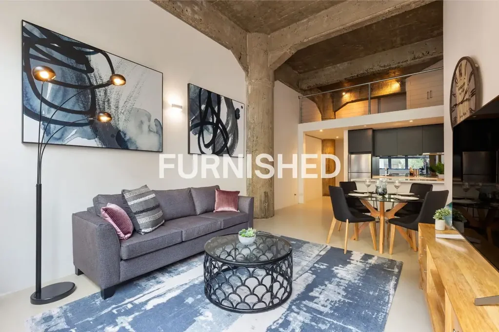 Industrial loft style apartment, fully furnished with high quality fittings.