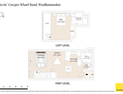 561/6C Cowper Wharf Roadway, Woolloomooloo, Sydney CBD, 1 habitaciones, 2 baños, Apartment