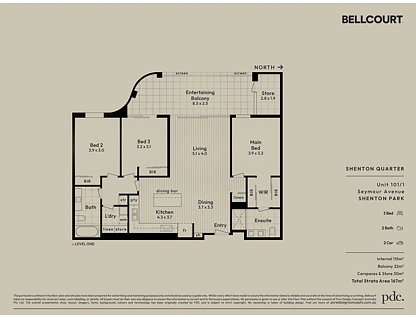101/1 Seymour Avenue, Shenton Park, Perth CBD, 3 rūma, 2 rūma horoi, Apartment