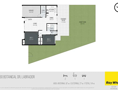 1/30 Botanical Drive, Labrador, Gold Coast, 2 Bedrooms, 1 Bathrooms, Apartment