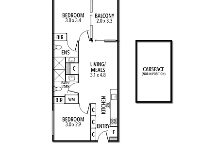 133/2 Gillies Street, Essendon North, North Melbourne, 2 ਕਮਰੇ, 2 ਬਾਥਰੂਮ, Apartment