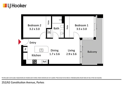 252/62 Constitution Avenue, Parkes, ACT 2600, 2房, 1浴, Apartment
