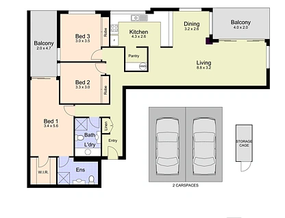 3/8-14 Telford Street, Newcastle East, Newcastle, 3 ห้องนอน, 2 ห้องน้ำ, Apartment