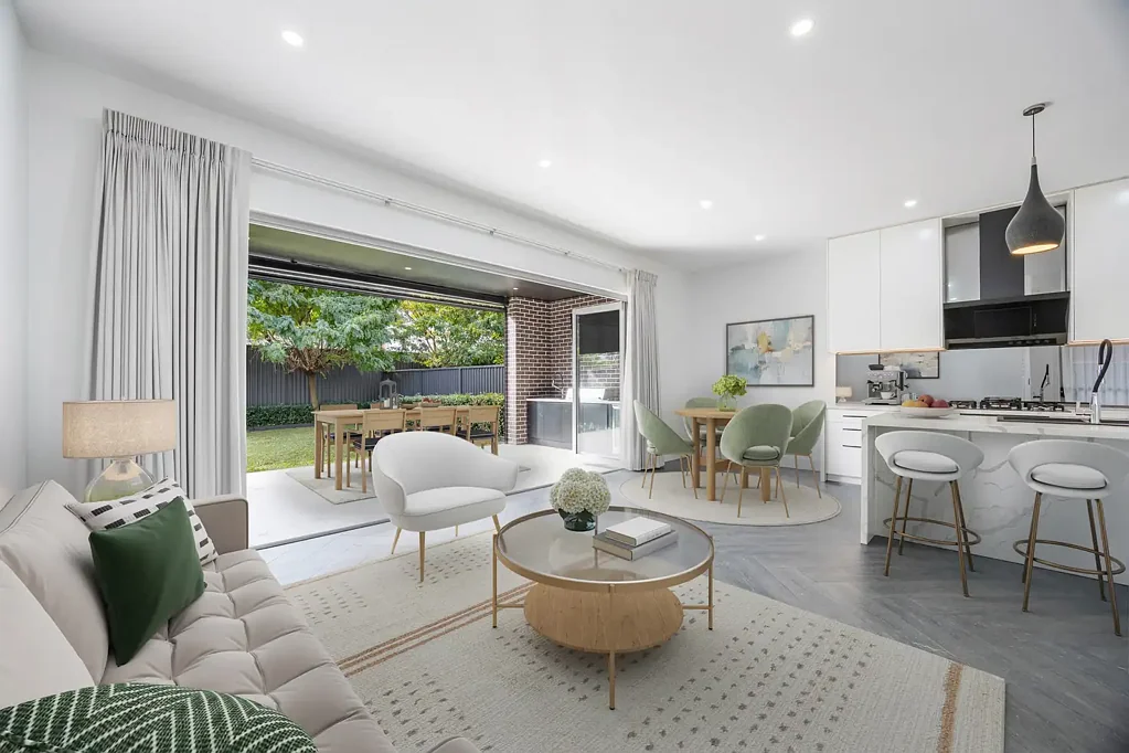 Luxury four-bedroom home with outdoor entertainment area