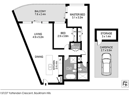 157/27 Yattenden Crescent, Baulkham Hills, The Hills, 2房, 2浴, Apartment