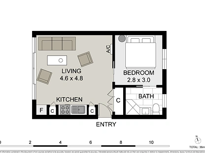 5/2A Washington Street, Toorak, Inner East Melbourne, 1 कमरे, 1 बाथरूम, Apartment