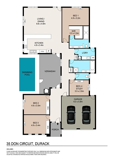 35 Don Circuit, Durack, NT 830, 4 rūma, 2 rūma horoi, House