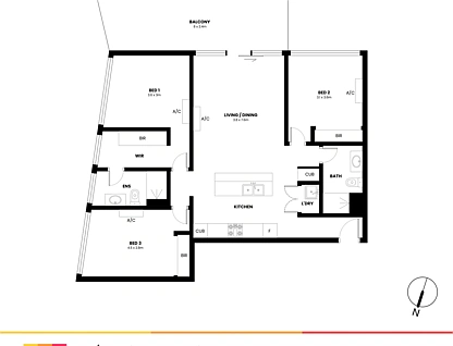 3106/17 Austin Street, Adelaide, Adelaide CBD, 3 Bedrooms, 2 Bathrooms, Apartment