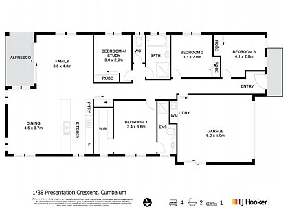 1/38 Presentation Crescent, Cumbalum, North Coast, 4部屋, 2バスルーム, Apartment