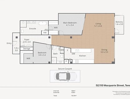 52/110 Macquarie Street, Teneriffe, Brisbane - Inner City Region, 2 Kuwarto, 2 Banyo, Apartment