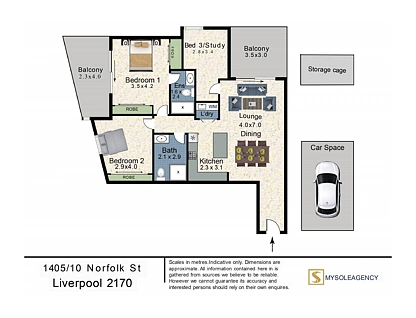 Level 14/1405/10 Norfolk Street, Liverpool, South Western Suburbs, 3 Bedrooms, 2 Bathrooms, Apartment