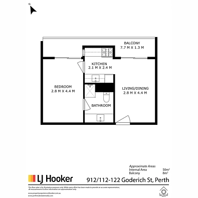 912/112 Goderich Street, East Perth, WA 6004, 1房, 1浴, Apartment