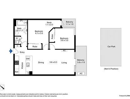 286/88 Kavanagh Street, Southbank, Melbourne CBD, 2 침실, 1 욕실, Apartment