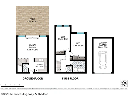 7/862-868 Old Princes Highway, Sutherland, Sutherland Shire, 2 ห้องนอน, 1 ห้องน้ำ, Apartment