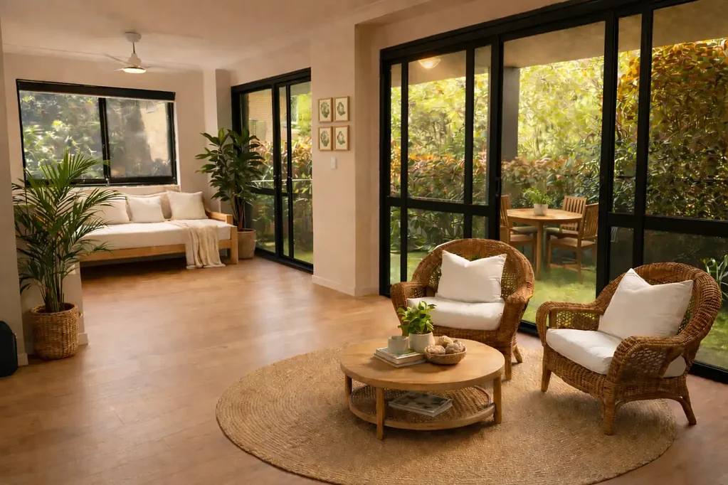 Spacious 3-bed apartment with tennis, pool, gym and sauna and courtyard