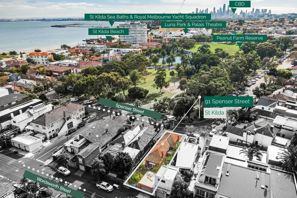 St Kilda 4chambre Dream development vision powered by position and two street frontages
