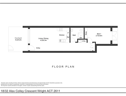 18/32 Alex Colley Crescent, Wright, Molonglo Valley District, 1 कमरे, 1 बाथरूम, Apartment