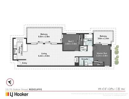 11/75 Sutton Street, Redcliffe, Brisbane - Northern Region , 2 રૂમ, 2 બાથરૂમ, Unit