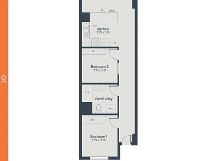302/21-39 Bentham Street, Adelaide, Adelaide CBD, 2 rūma, 1 rūma horoi, Apartment