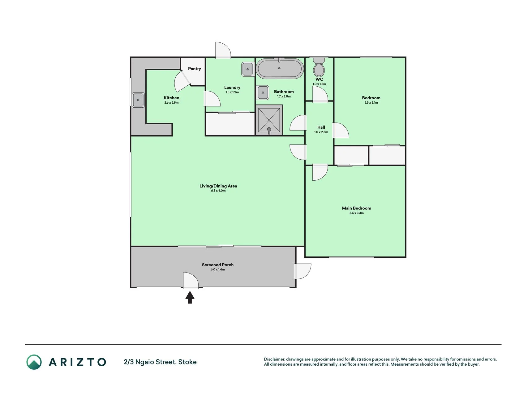2/3 Ngaio Street, Stoke, Nelson, 2 Bedrooms, 1 Bathrooms, House
